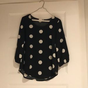 Black and white dotted blouse